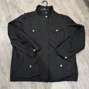 Lauren Ralph Lauren Black Field Jacket | Cinch Waist | Gold Buttons | 2X